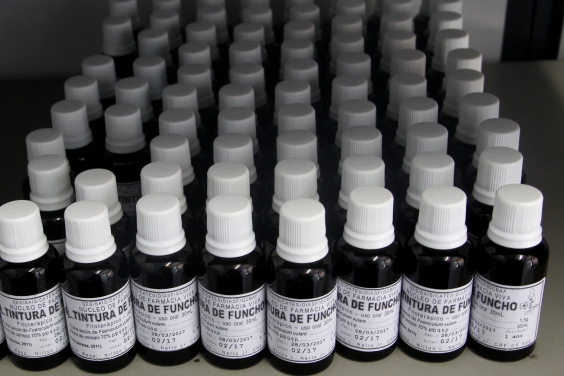 Medicamentos fototerápicos enfileirados