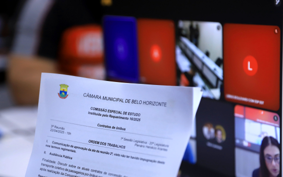 Pauta da reunião em primeiro plano
