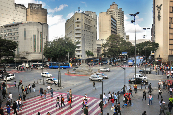 Vista aérea da Praça Sete, em Belo Horizonte