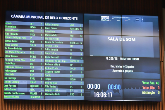 placar da votação da reunião plenária