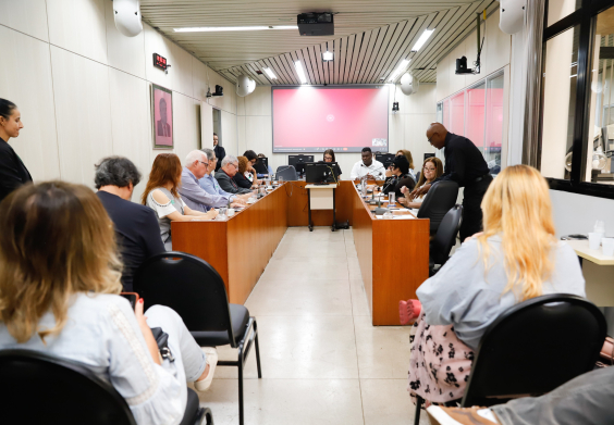 parlamentares e participantes presentes em audiência pública na câmara municipal de bh