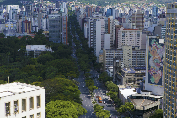 vista aérea do centro de bh