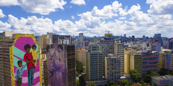 Imagem de edifícios localizados no centro de Belo Horizonte
