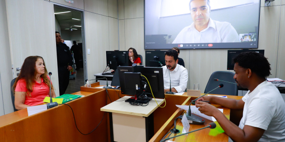 parlamentares e participantes presentes em audiência pública na câmara municipal de bh