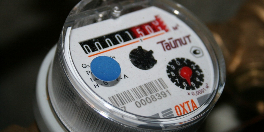 Hidrômetro. Medidor de fluxo de água em detalhe