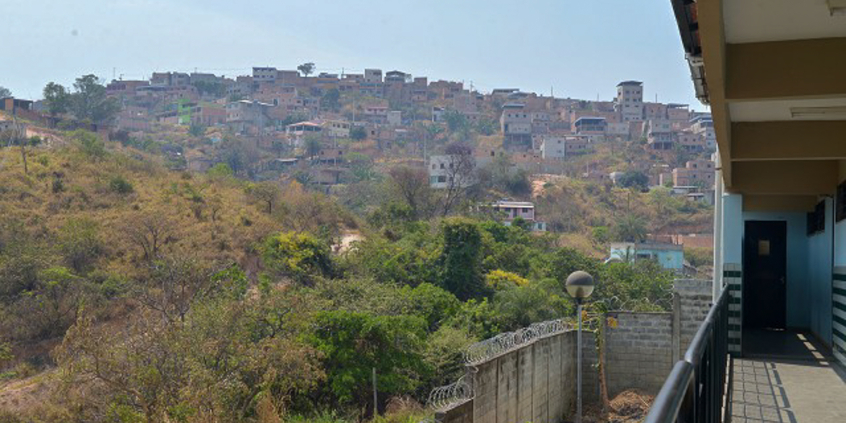 Vista aérea da ocupação