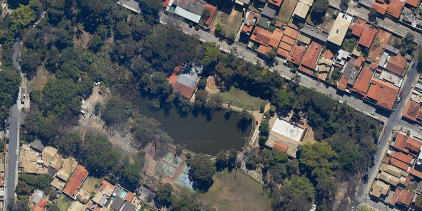 Foto aérea da área do Clube Lareira