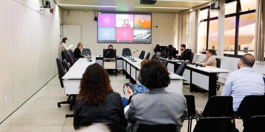 parlamentares e participantes presentes em reunião da comissão de educação