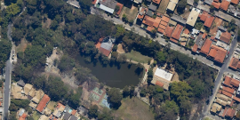 Foto aérea da área do Clube Lareira