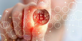 Ilustração de uma bitcoin