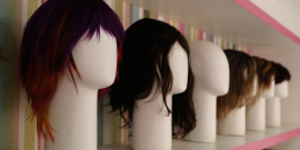 Perucas em manequins