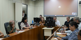 parlamentares e participantes presentes em reunião na câmara municipal de bh