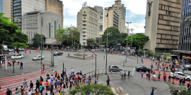 vista aérea da praça sete, região central de BH