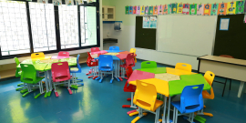 Sala de aula de escola municipal de BH
