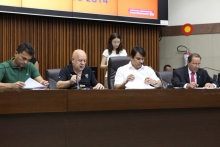 Vereadores Orlei Pereira (PTdoB), Henrique Braga (PSDB), Jorge Santos (PRB) e Vilmo Gomes (PTdoB). Foto: Mila Milowski. 
