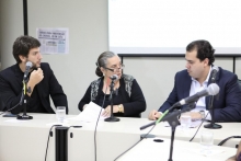 Vereadores Iran Barbosa, Elaine Matozinhos e Pablito na reunião da Comissão de Meio Ambiente e Política Urbana