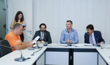 Vereadores em reunião da Comissão de Meio Ambiente e Política Urbana