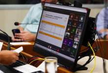 descrição: Tela de computador mostra relatório de execução orçamentária da Câmara Municipal